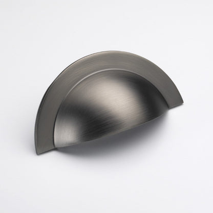 Monmouth gunmetal grey cabinet cup handle with 64mm fixing centres