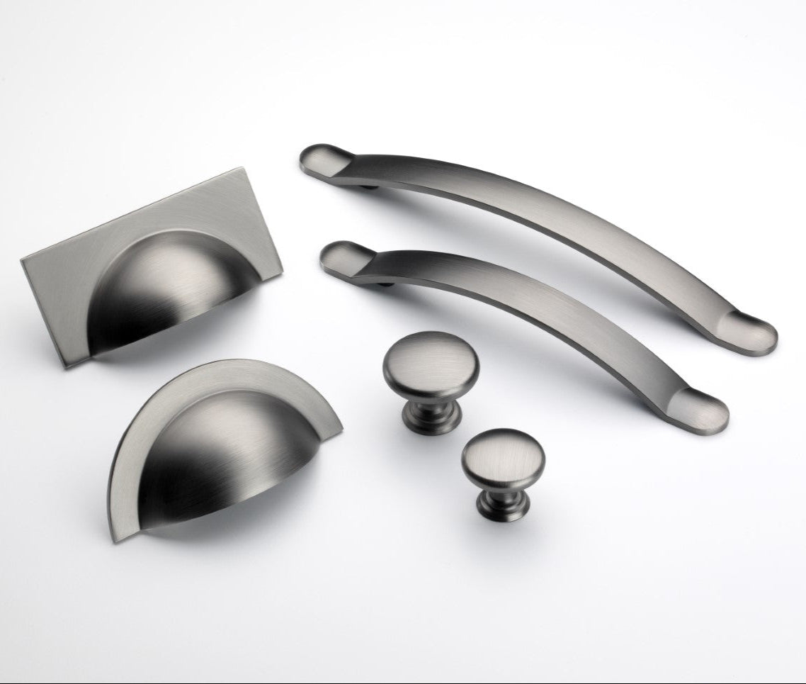 Monmouth Brushed Iron Cabinet Cup Handle - 64mm Centres