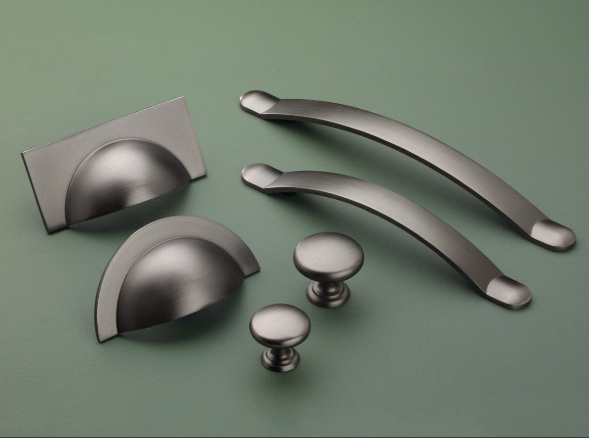 Monmouth Brushed Iron Cabinet Cup Handle - 64mm Centres