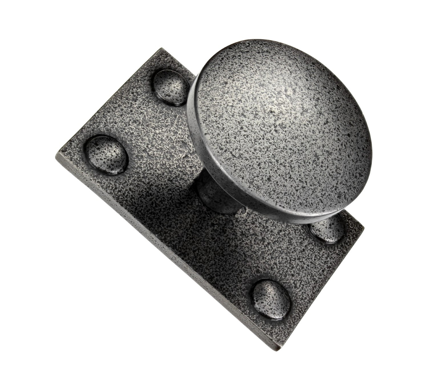Montreal Cast Iron Cabinet Knob on Backplate