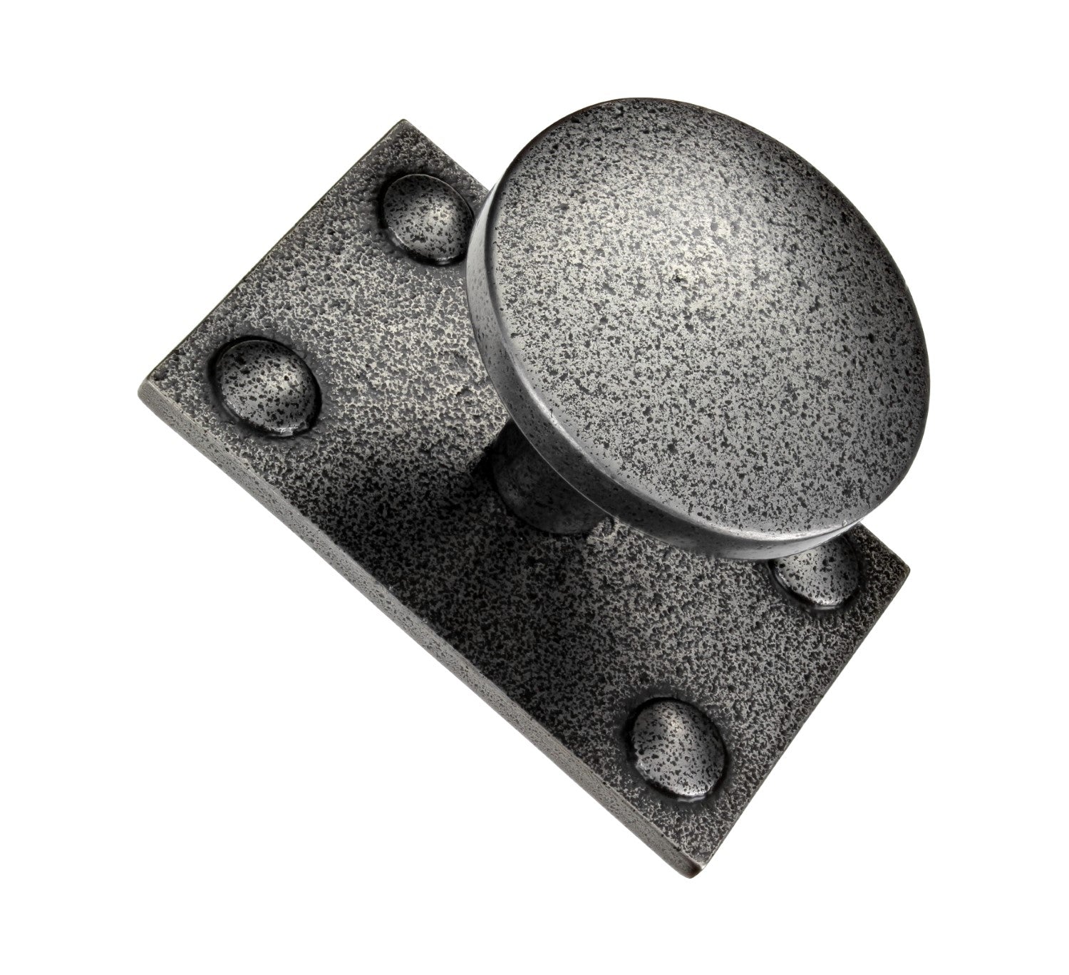 Montreal Cast Iron Cabinet Knob on Backplate