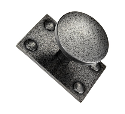 Montreal Cast Iron Cabinet Knob on Backplate