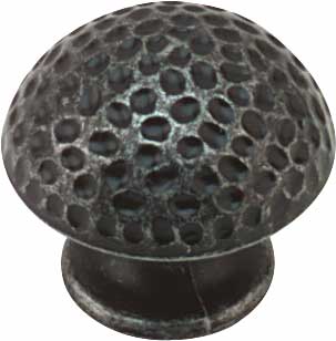 Hammered Antique Pewter Finish Cabinet Knob - 32.5mm