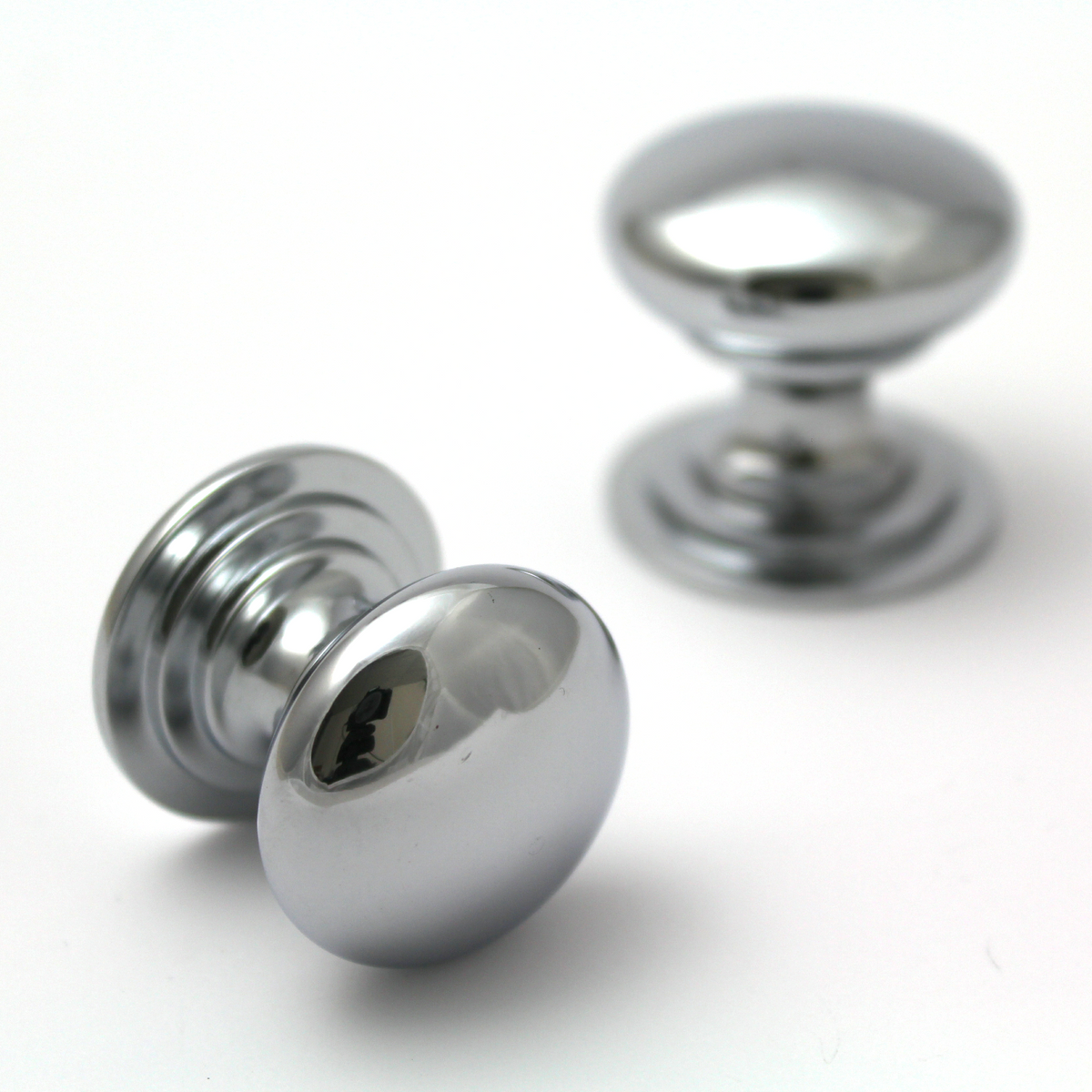 Victorian polished chrome cabinet knob detail