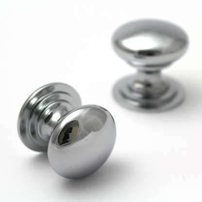 Victorian polished chrome cabinet knob detail