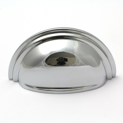 Victorian Cup Pull Handle in Polished Chrome - 76mm Centres