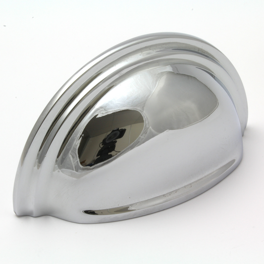 Victorian Cup Pull Handle in Polished Chrome - 76mm Centres