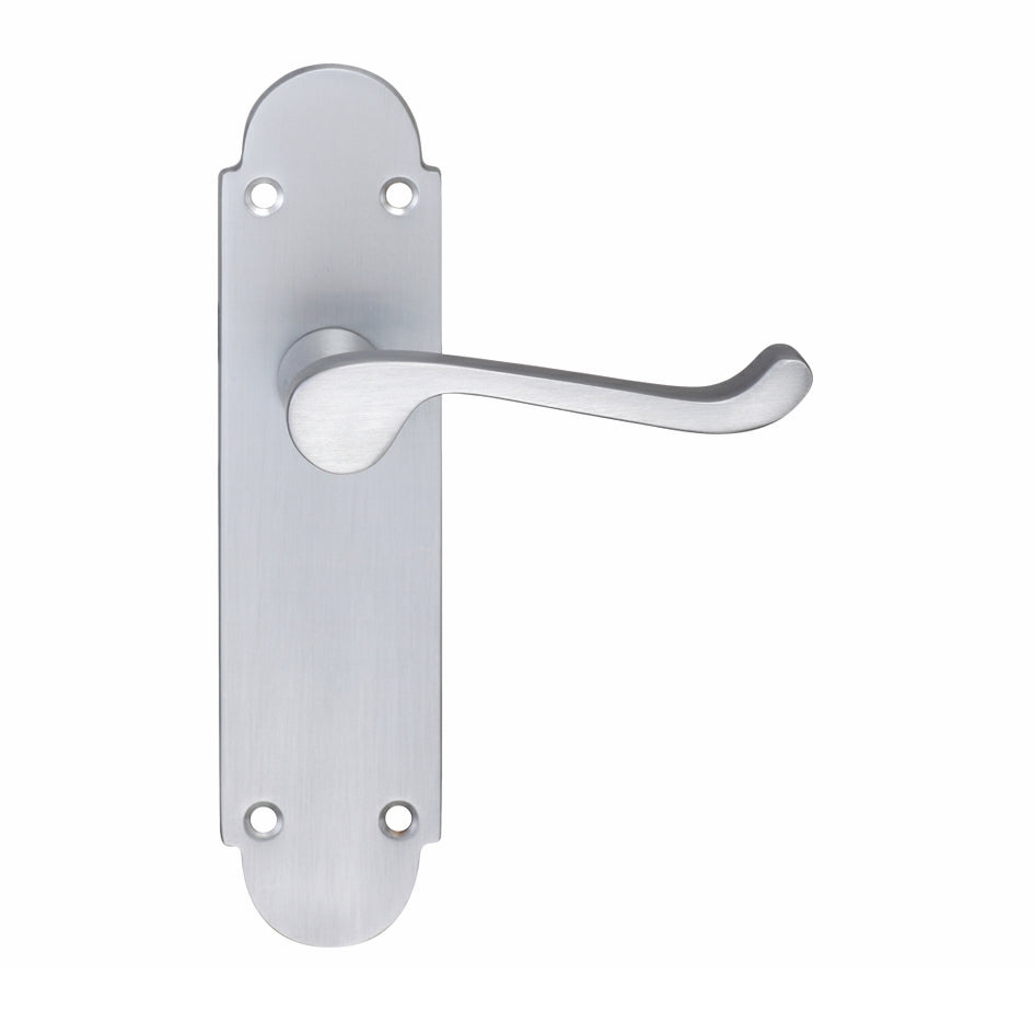 Satin Chrome Victorian Scroll Door Handles