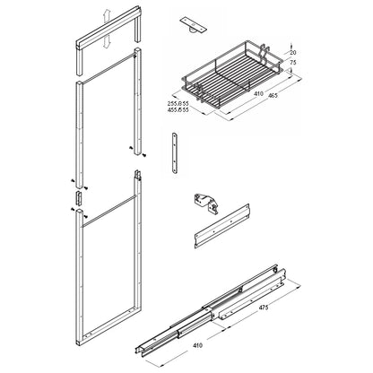 300mm Kitchen Larder Unit, Centre Mounting, 1950-2200mm