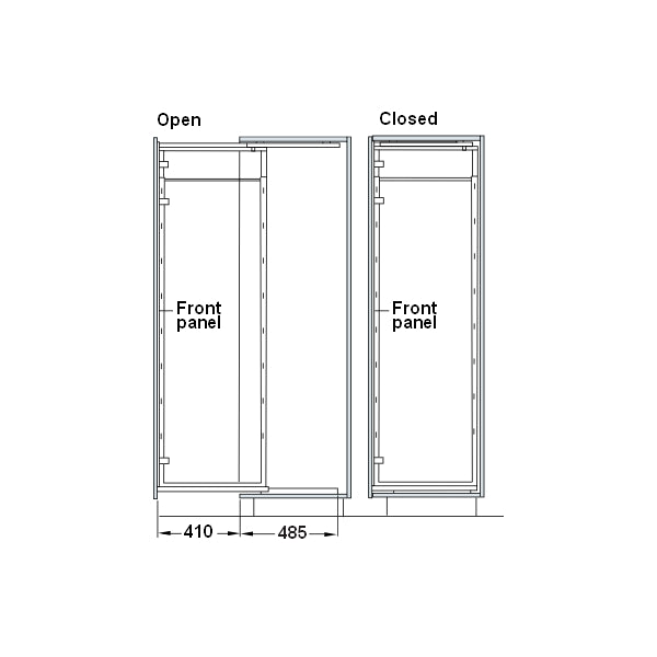 300mm Kitchen Larder Unit, Centre Mounting, 1950-2200mm