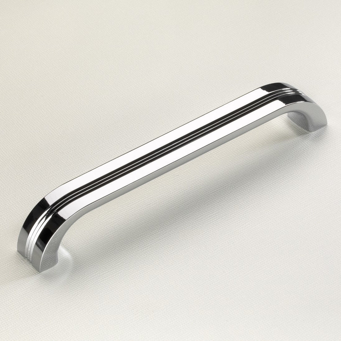 Retro Cabinet Bar Handles in Polished Chrome - 160mm Centres