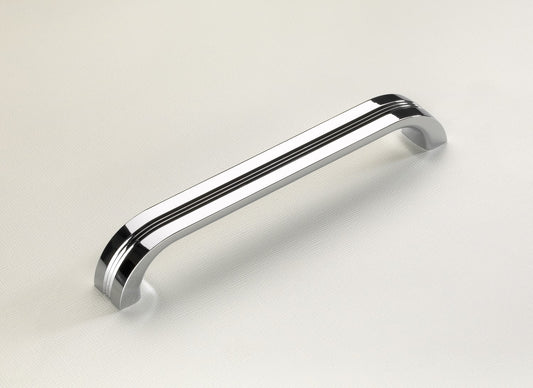 Retro Cabinet D Handle in Polished Chrome - 160mm Centres