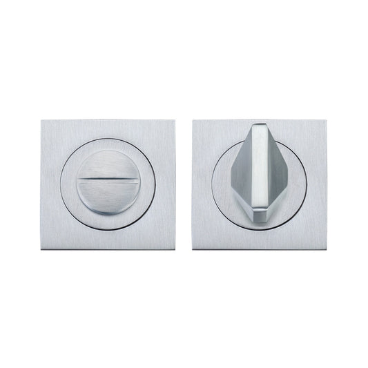 Square Bathroom/WC Turn &amp; Release Satin Chrome