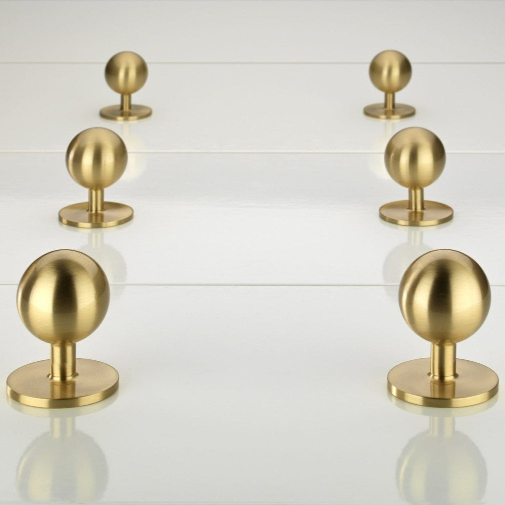Sandringham Solid Brass Cabinet Knob in Brushed Satin Brass Finish