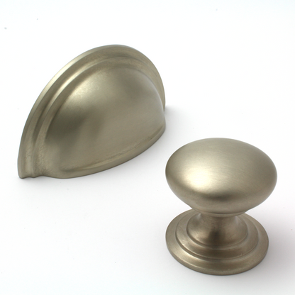 Victorian Cup Pull Handle in Satin Nickel | 76mm Centres