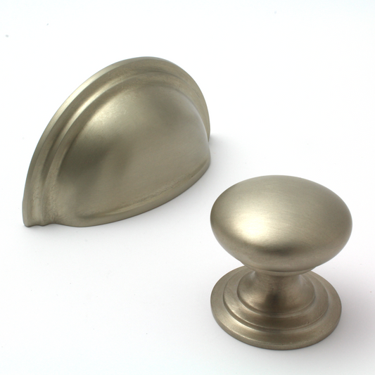 Victorian Cup Pull Handle in Satin Nickel | 76mm Centres
