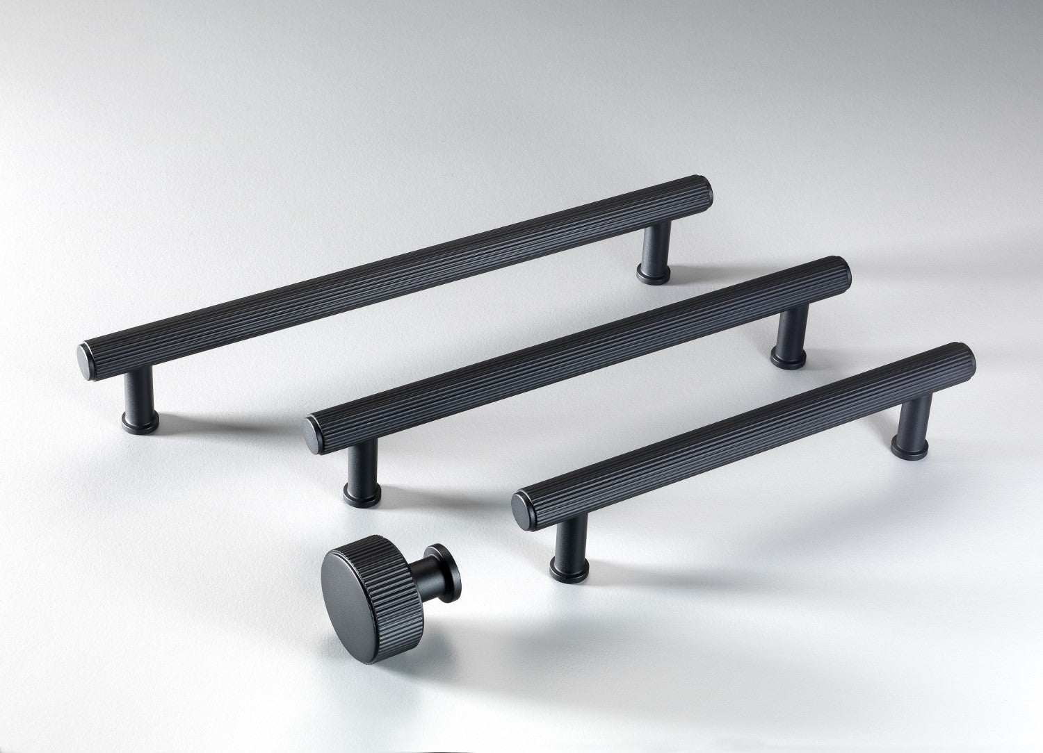 Stirling Brass Cabinet Handles In Matt Black Finish