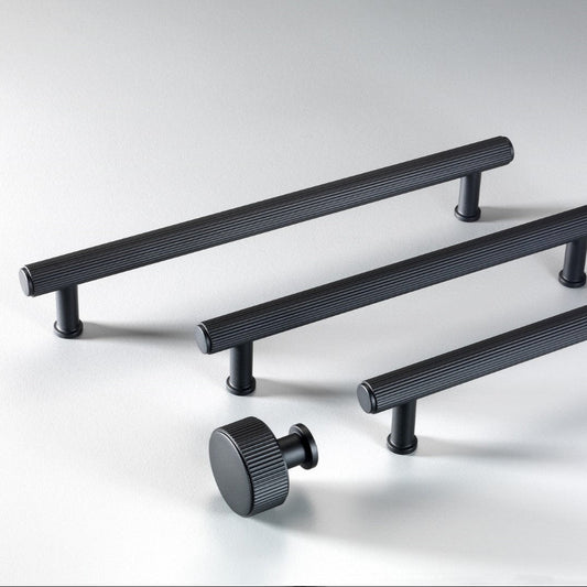 Stirling Brass Cabinet Handles In Matt Black Finish