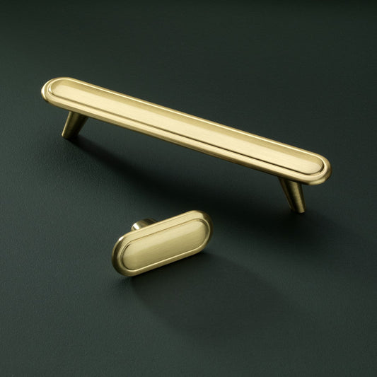 Stockholm Brushed Satin Brass Cabinet Knob - 56mm
