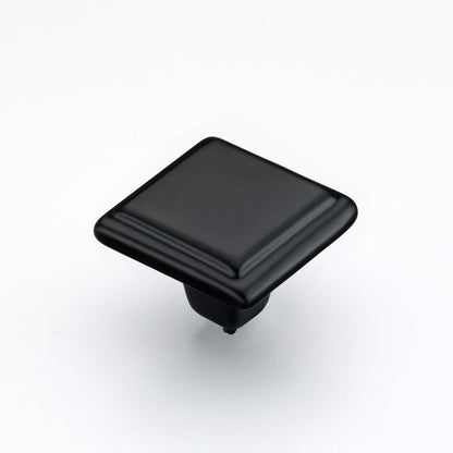 Windsor Cast Iron Square Cabinet Knob in Matt Black