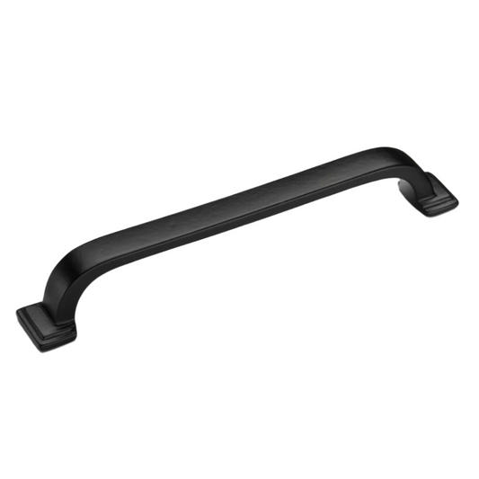 Windsor cast iron cabinet bar handle in matt black finish from Crofts & Assinder