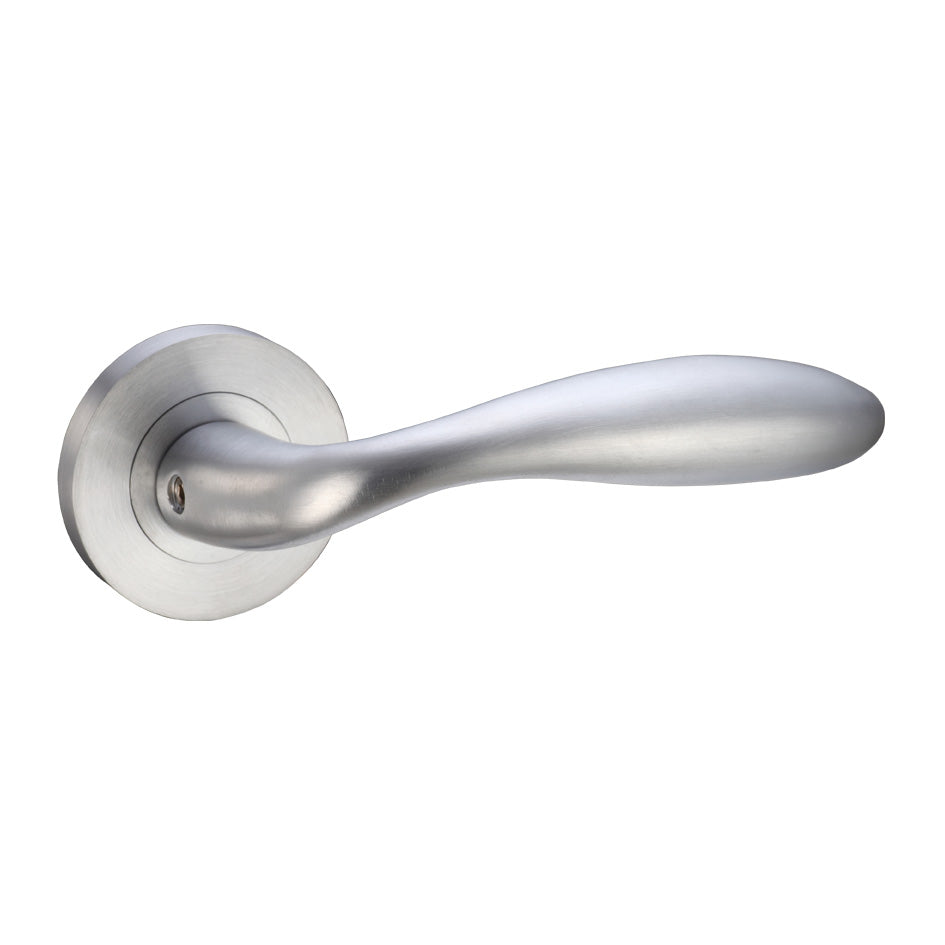 Verona Door Handle on Rose Satin Chrome
