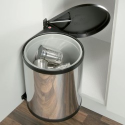 Hailo Mono 12L Swing-out Kitchen Bin - Stainless Steel and Black