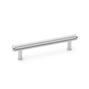 Crispin Knurled T-bar Cupboard Pull Handle - Polished Chrome - Centres 128mm