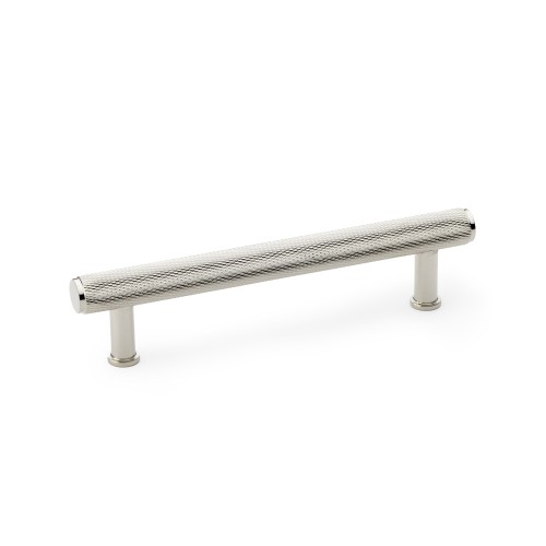 Crispin Knurled T-bar Cupboard Pull Handle - Polished Nickel - Centres 128mm