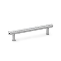 Crispin Knurled T-bar Cupboard Pull Handle - Satin Chrome - Centres 128mm
