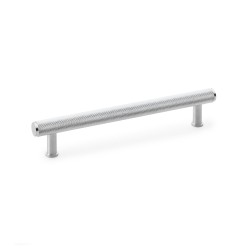 Crispin Knurled T-bar Cupboard Pull Handle - Satin Chrome - Centres 160mm