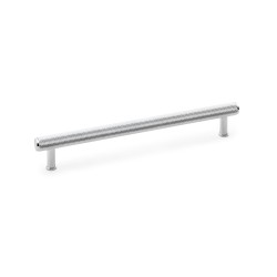 Crispin Knurled T-bar Cupboard Pull Handle - Polished Chrome - Centres 224mm