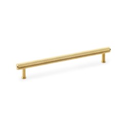 Crispin Knurled T-bar Cupboard Pull Handle - Satin Brass PVD - Centres 224mm