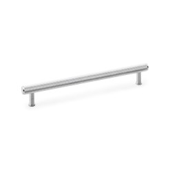 Crispin Knurled T-bar Cupboard Pull Handle - Satin Chrome - Centres 224mm
