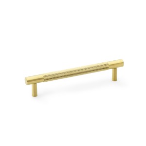 Brunel Satin Brass PVD Knurled T-Bar Cupboard Handle - 128mm Centres