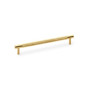 Brunel Satin Brass PVD Knurled T-Bar Cupboard Handle - 192mm Centres