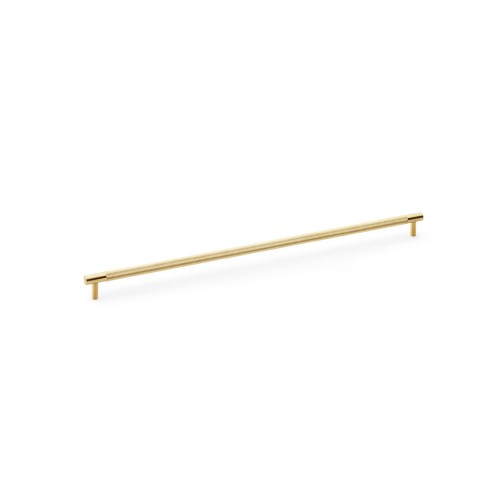 Brunel Knurled T-Bar Cupboard Handle - Satin Brass PVD - Centres 448mm