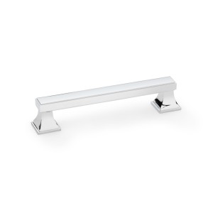 Jesper Square Cabinet Pull Handle - Polished Chrome - Centres 128mm