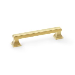 Jesper Square Cabinet Pull Handle - Satin Brass PVD - Centres 128mm
