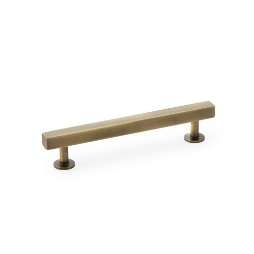 Square T-Bar Cabinet Pull Handle - Antique Brass - Centres 128mm