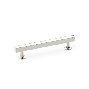 Square T-Bar Cabinet Pull Handle - Polished Nickel - Centres 128mm