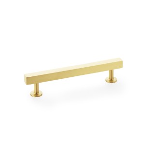 Square T-Bar Cabinet Pull Handle - Satin Brass - Centres 128mm