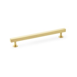 Square T-Bar Cabinet Pull Handle - Satin Brass - Centres 192mm