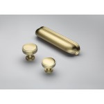 Calgary Brushed Satin Brass Cabinet Knob - 40mm