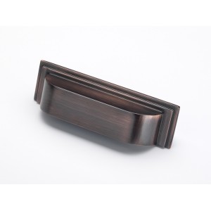 Keswick Rectangular Cup Pull Handle in American Copper - 96mm Centres