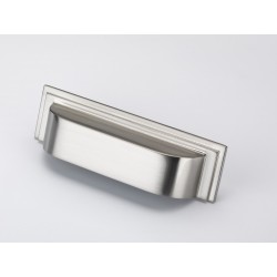 Keswick Rectangular Cup Pull Handle in Brushed Satin Nickel - 96mm Centres