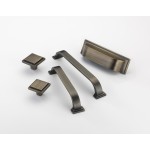 Keswick Rectangular Cup Pull Handle in American Bronze - 96mm Centres