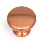 Monmouth Brushed Copper Cabinet Knob - 38mm