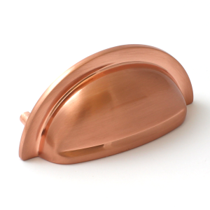 Brushed Copper Cabinet Cup Pull Handle - 92mm | 76mm Centres