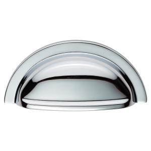 Polished Chrome Cabinet Cup Pull Handle - 92mm | 76mm Centres 